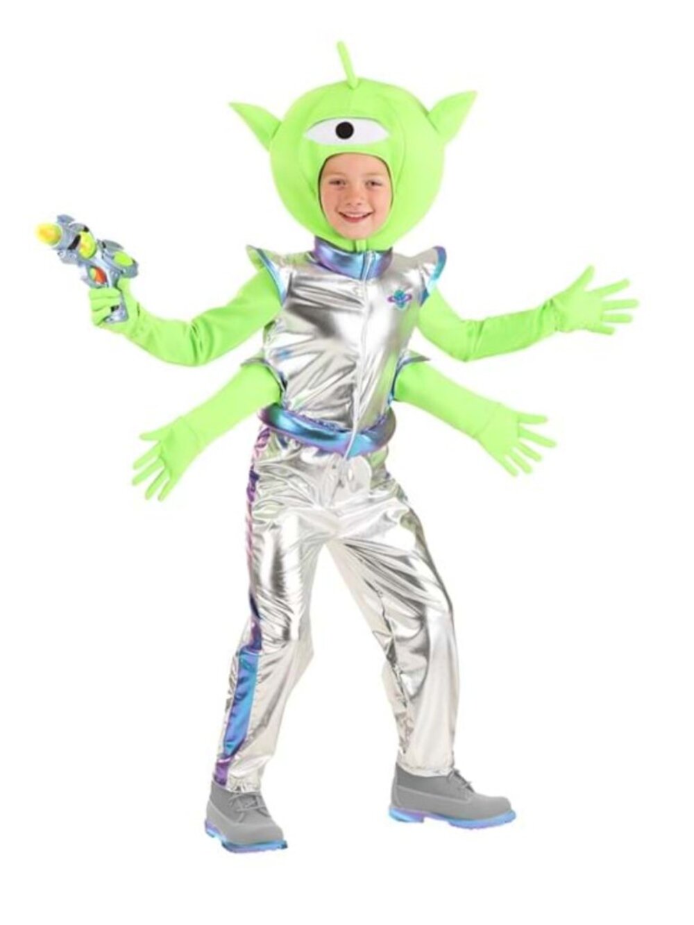 Kids Halloween Alien Jumpsuit Space Costume
